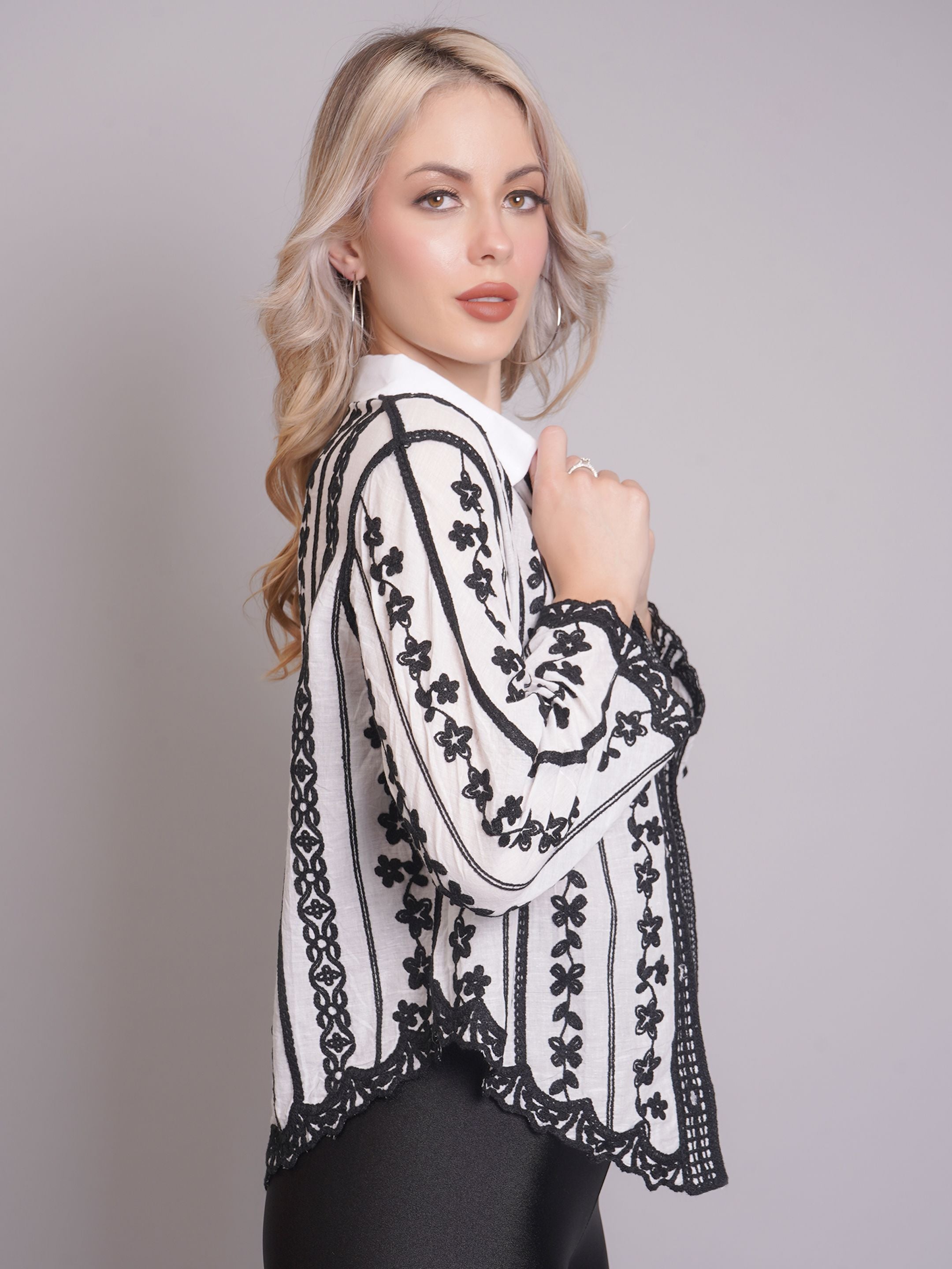 Chain Stitch Embroidered Shirt