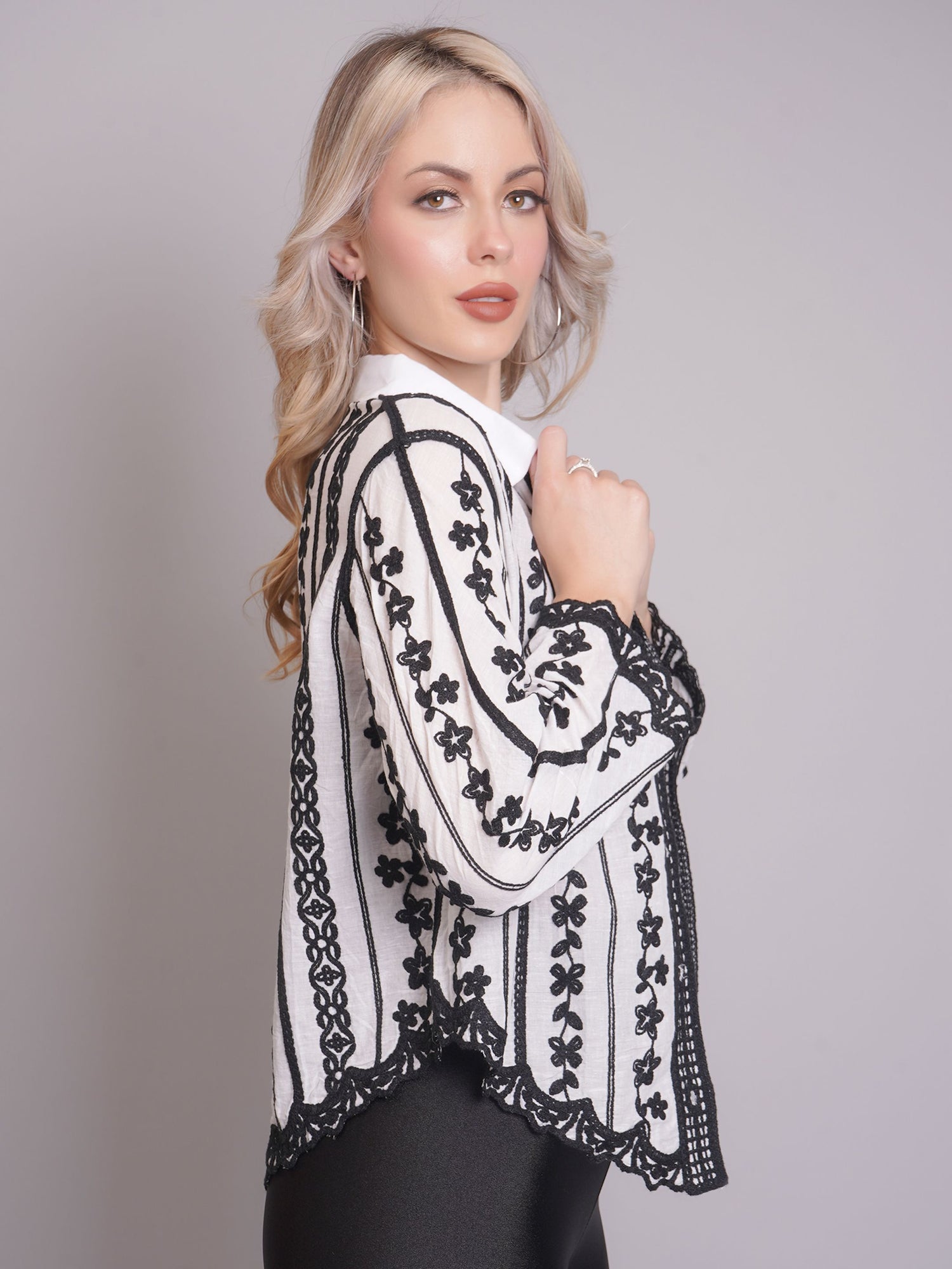 Chain Stitch Embroidered Shirt