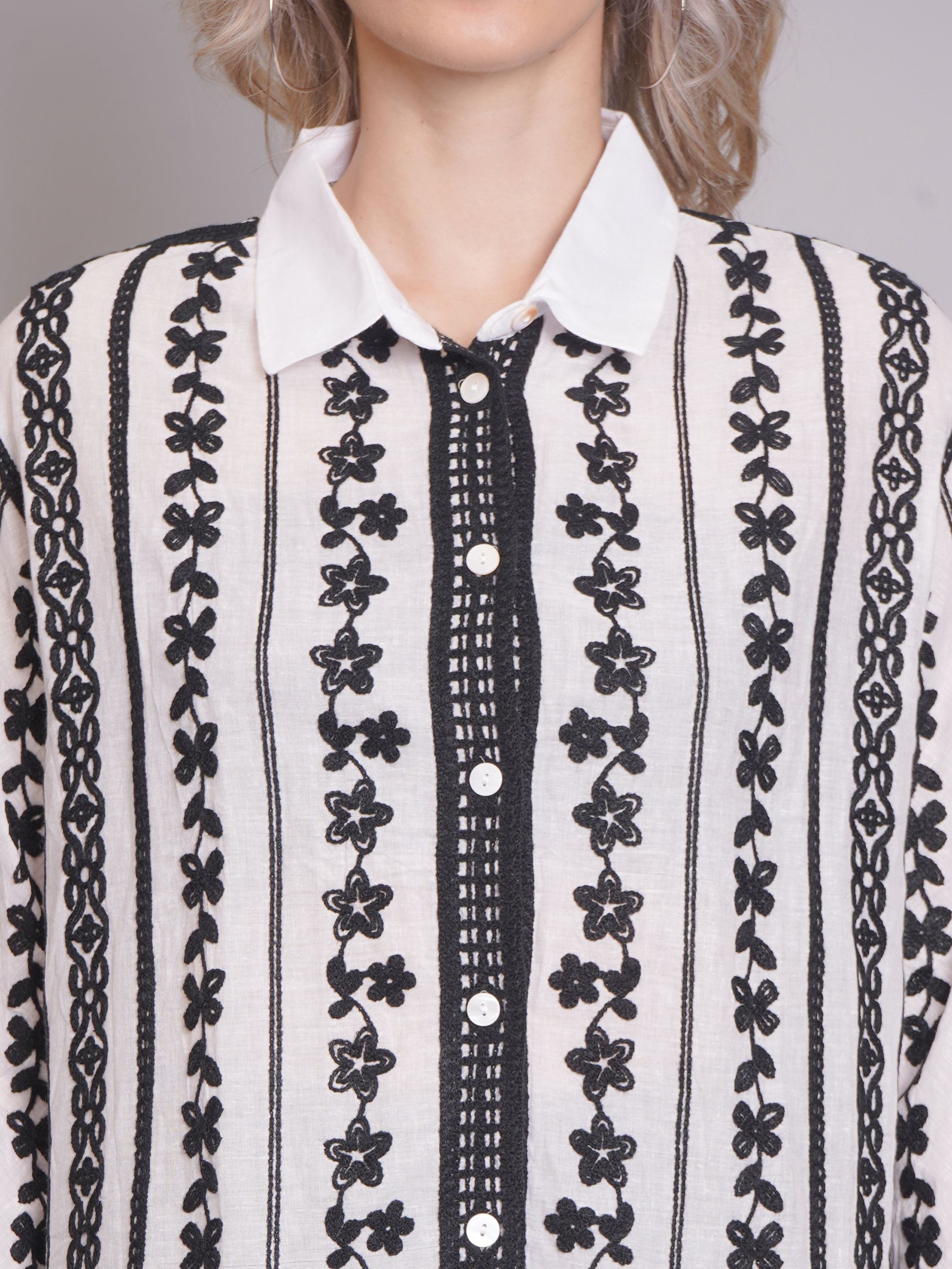 Chain Stitch Embroidered Shirt