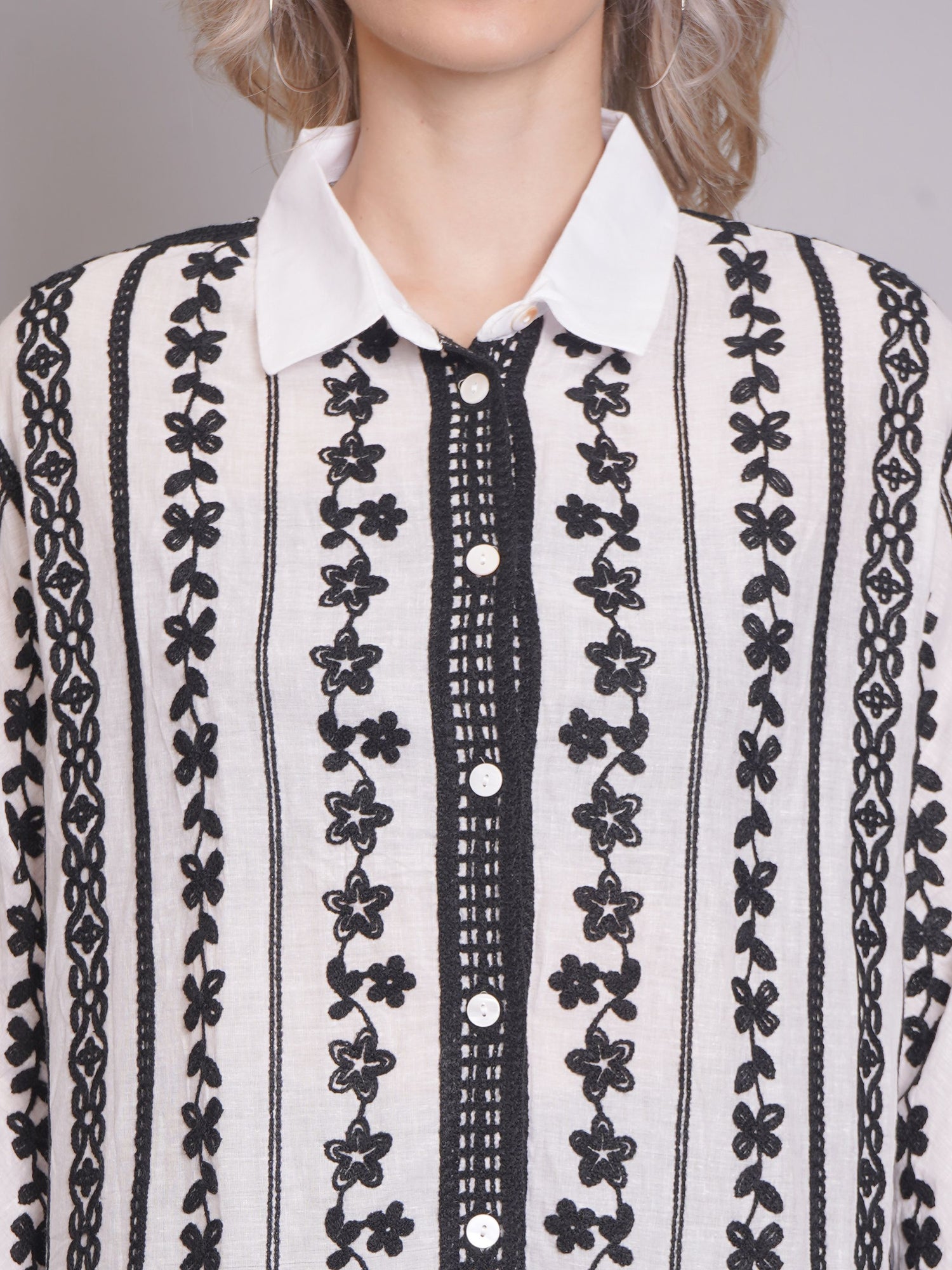 Chain Stitch Embroidered Shirt