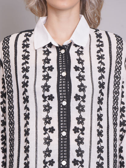 Chain Stitch Embroidered Shirt