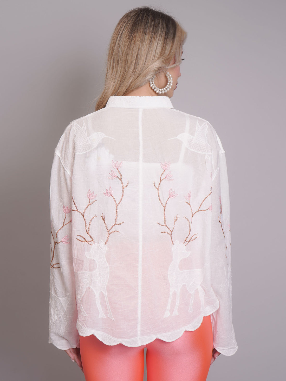 Deer Embroidered Shirt