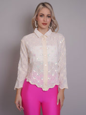 Chain Stitch Embroidered Shirt