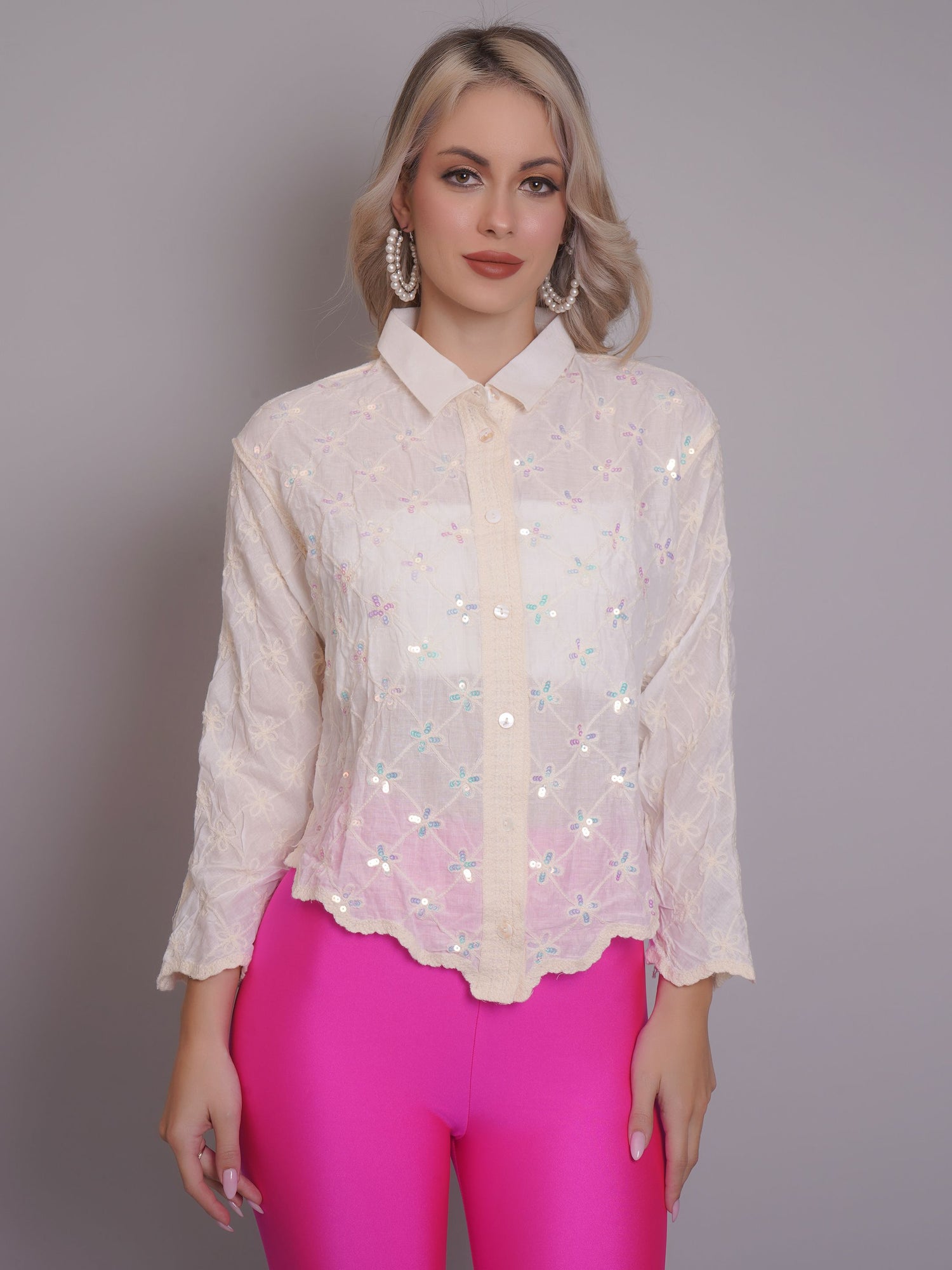 Chain Stitch Embroidered Shirt