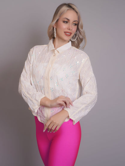 Chain Stitch Embroidered Shirt