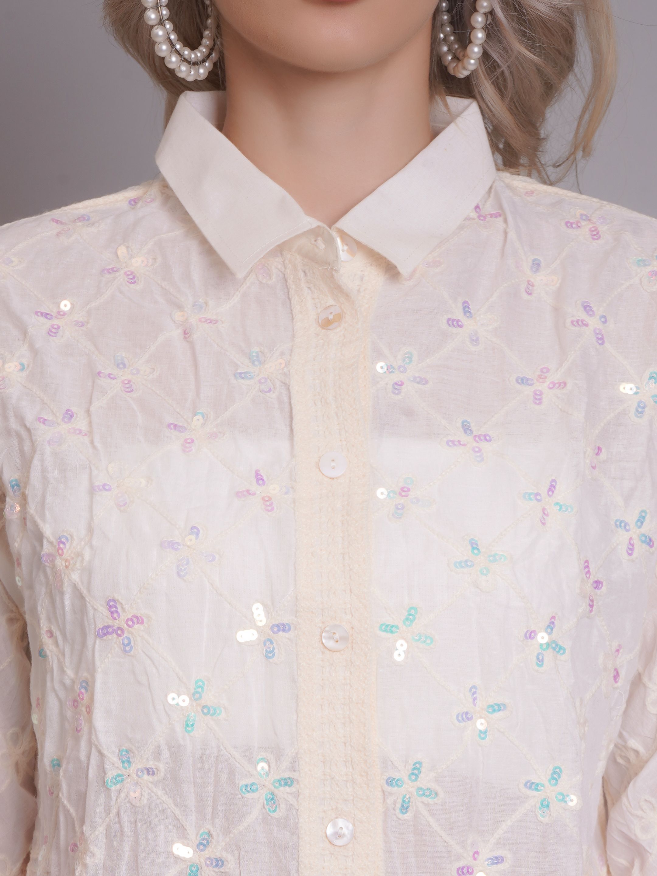 Chain Stitch Embroidered Shirt