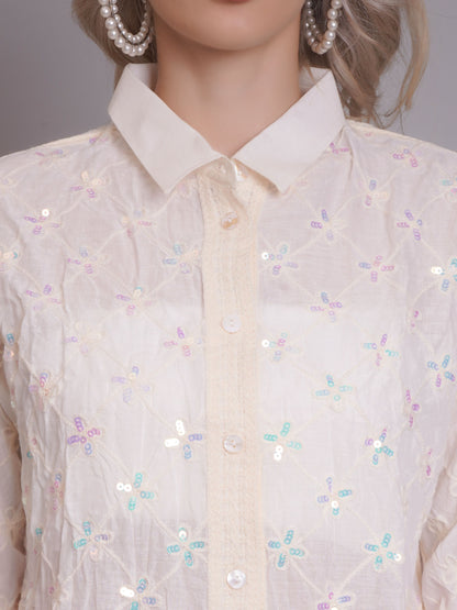 Chain Stitch Embroidered Shirt
