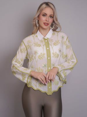Chain Stitch Embroidered Shirt
