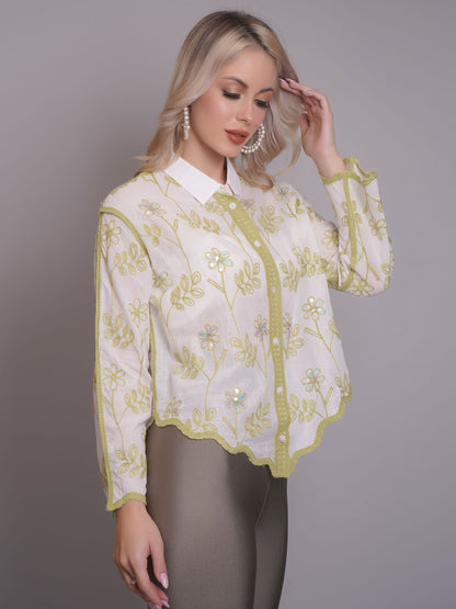 Chain Stitch Embroidered Shirt