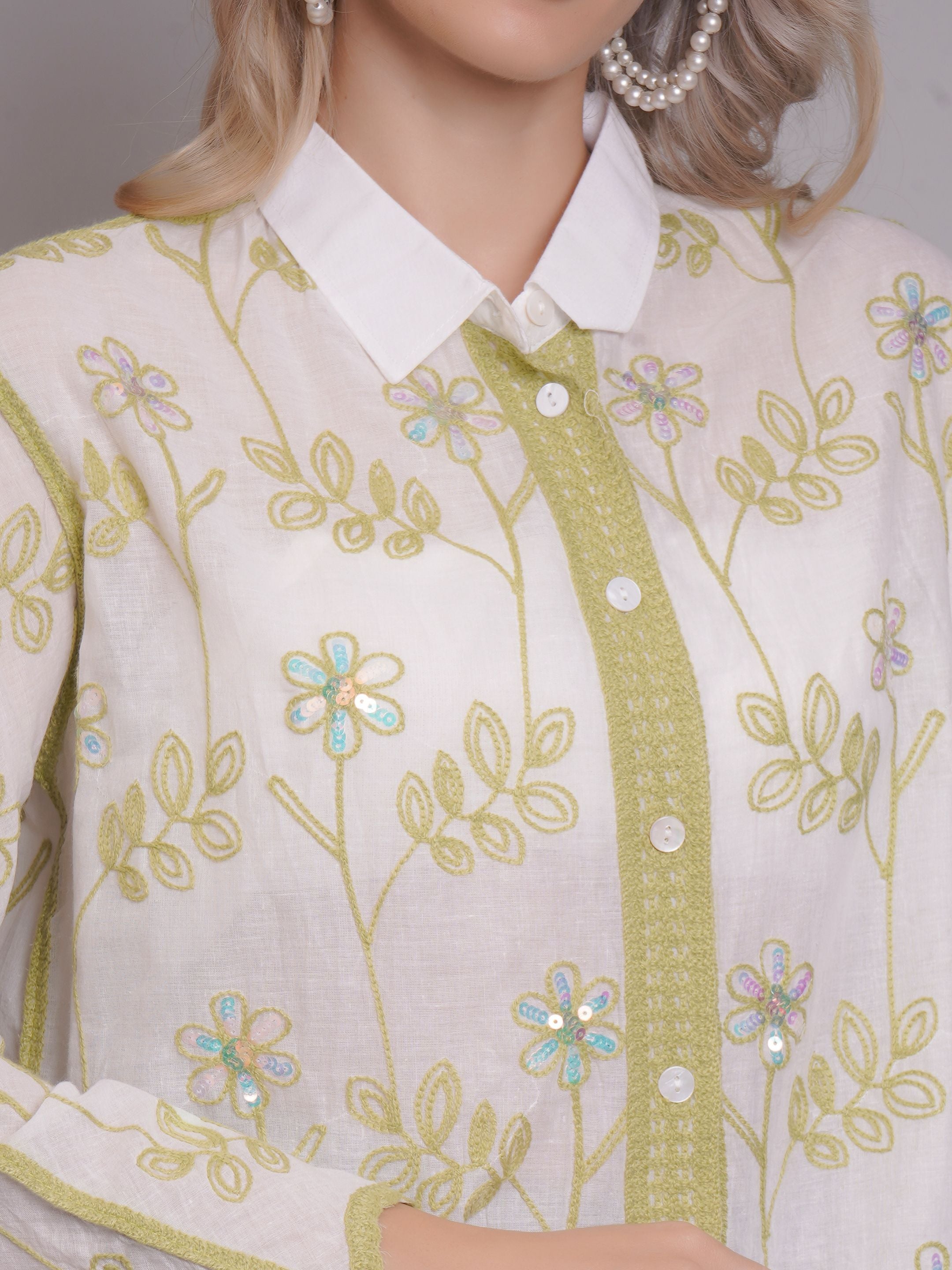 Chain Stitch Embroidered Shirt