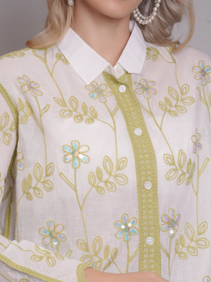 Chain Stitch Embroidered Shirt