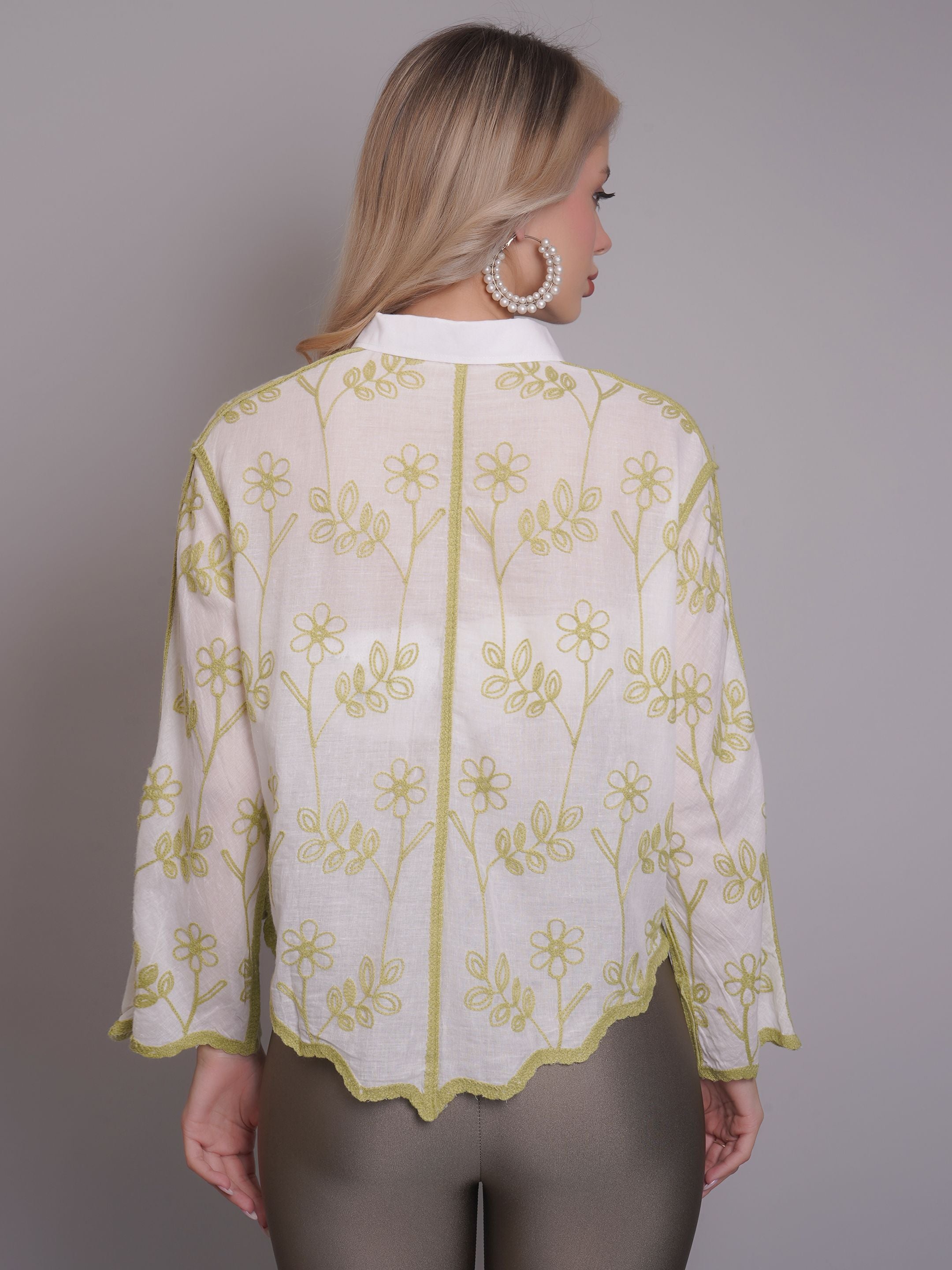 Chain Stitch Embroidered Shirt