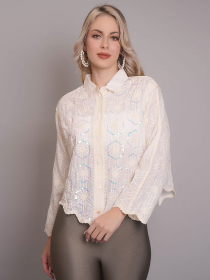 Chain Stitch Embroidered Shirt