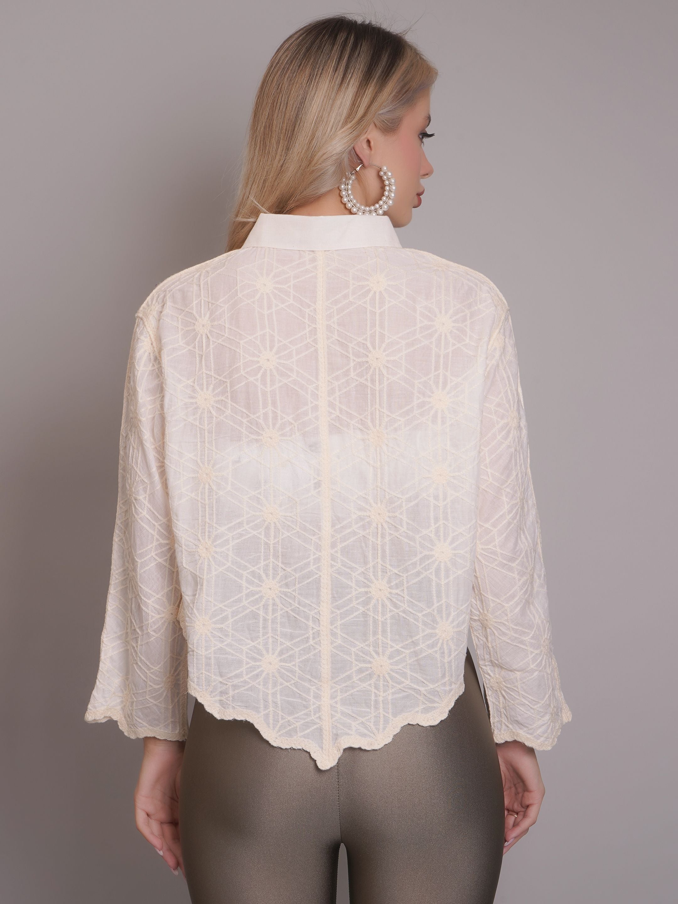 Chain Stitch Embroidered Shirt