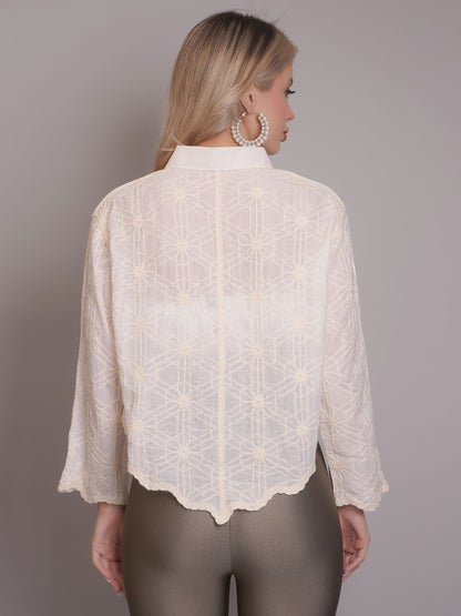 Chain Stitch Embroidered Shirt