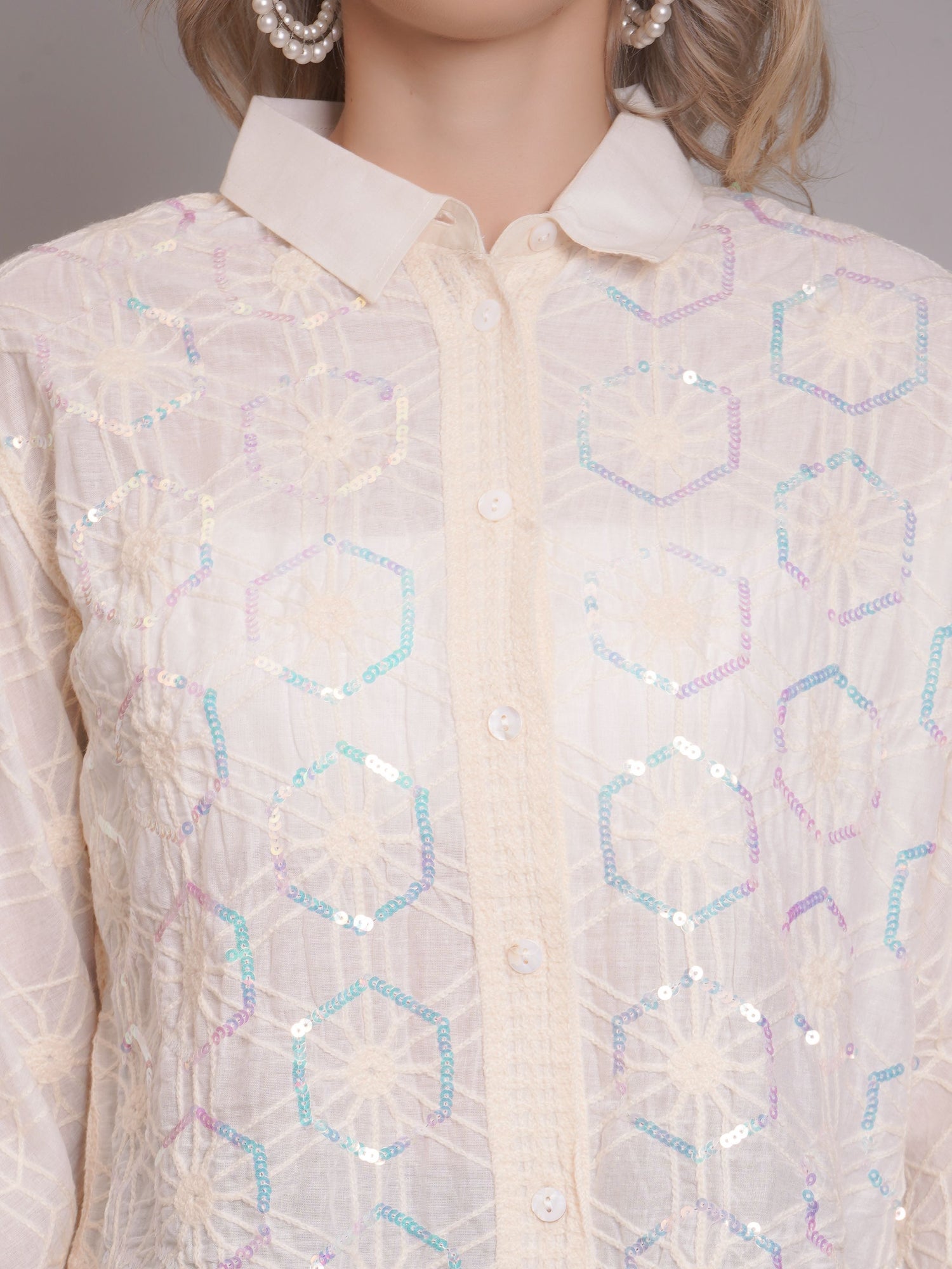 Chain Stitch Embroidered Shirt