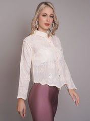 Chain Stitch Embroidered Shirt