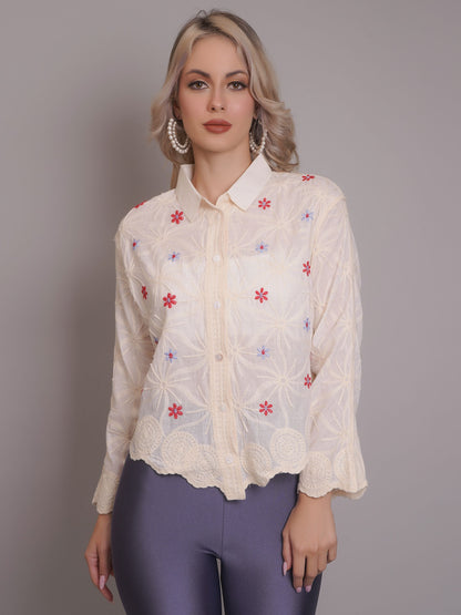 Chain Stitch Embroidered Shirt