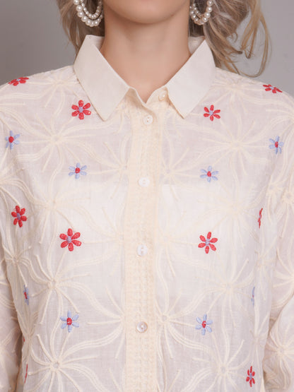 Chain Stitch Embroidered Shirt