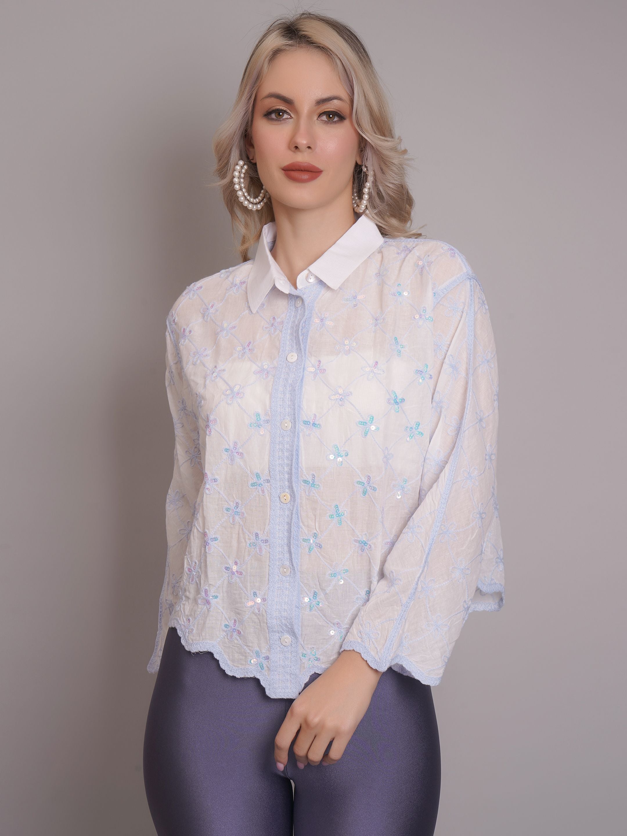 Chain Stitch Embroidered Shirt