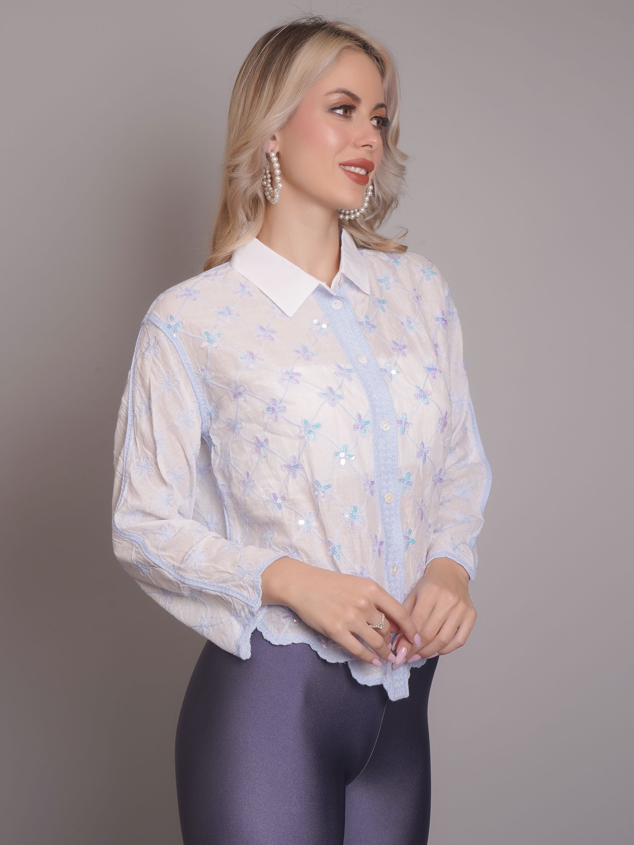 Chain Stitch Embroidered Shirt