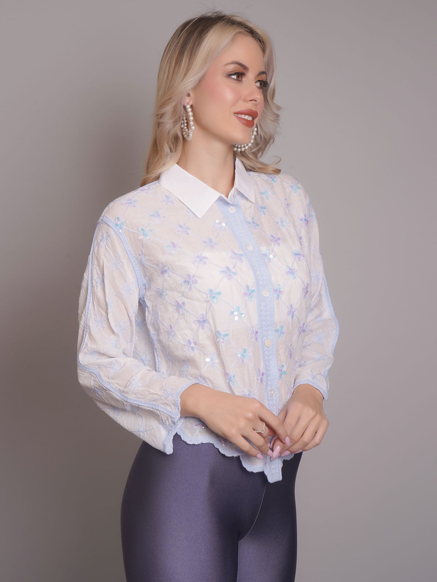 Chain Stitch Embroidered Shirt