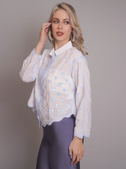 Chain Stitch Embroidered Shirt
