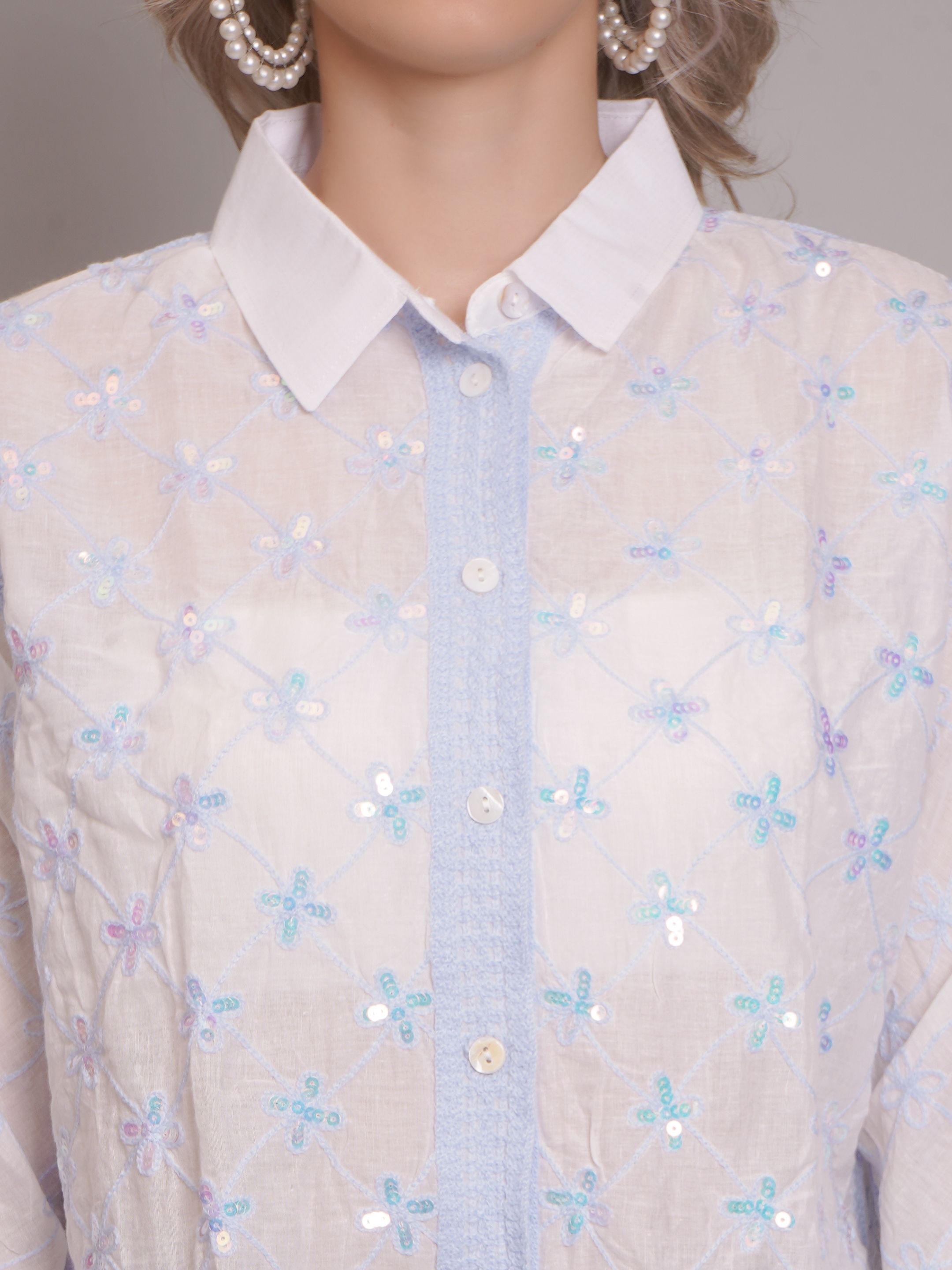 Chain Stitch Embroidered Shirt