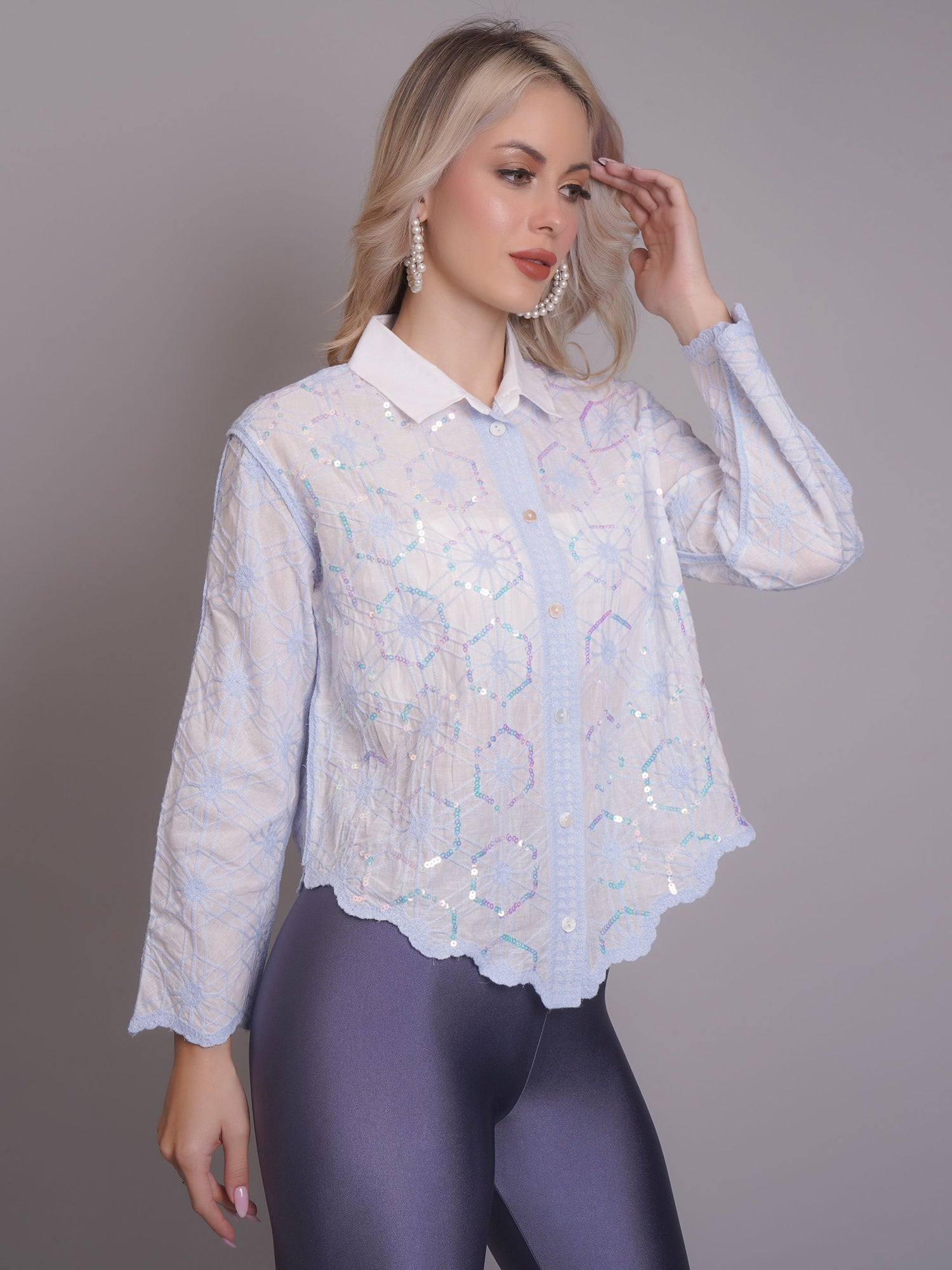 Chain Stitch Embroidered Shirt