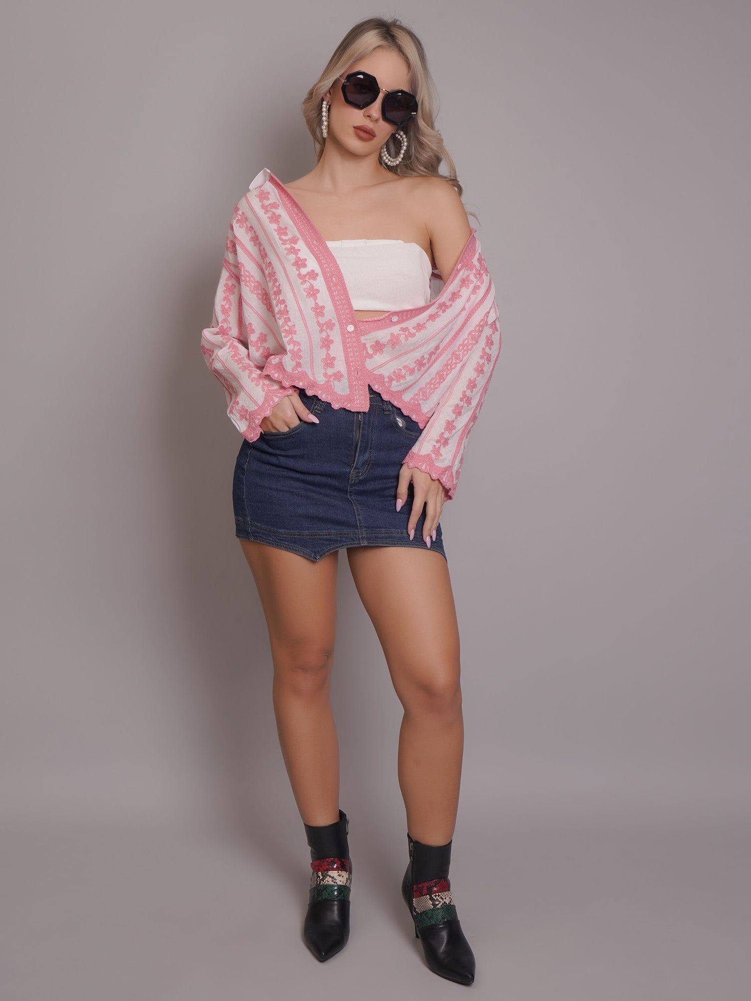 Chain Stitch Embroidered Shirt