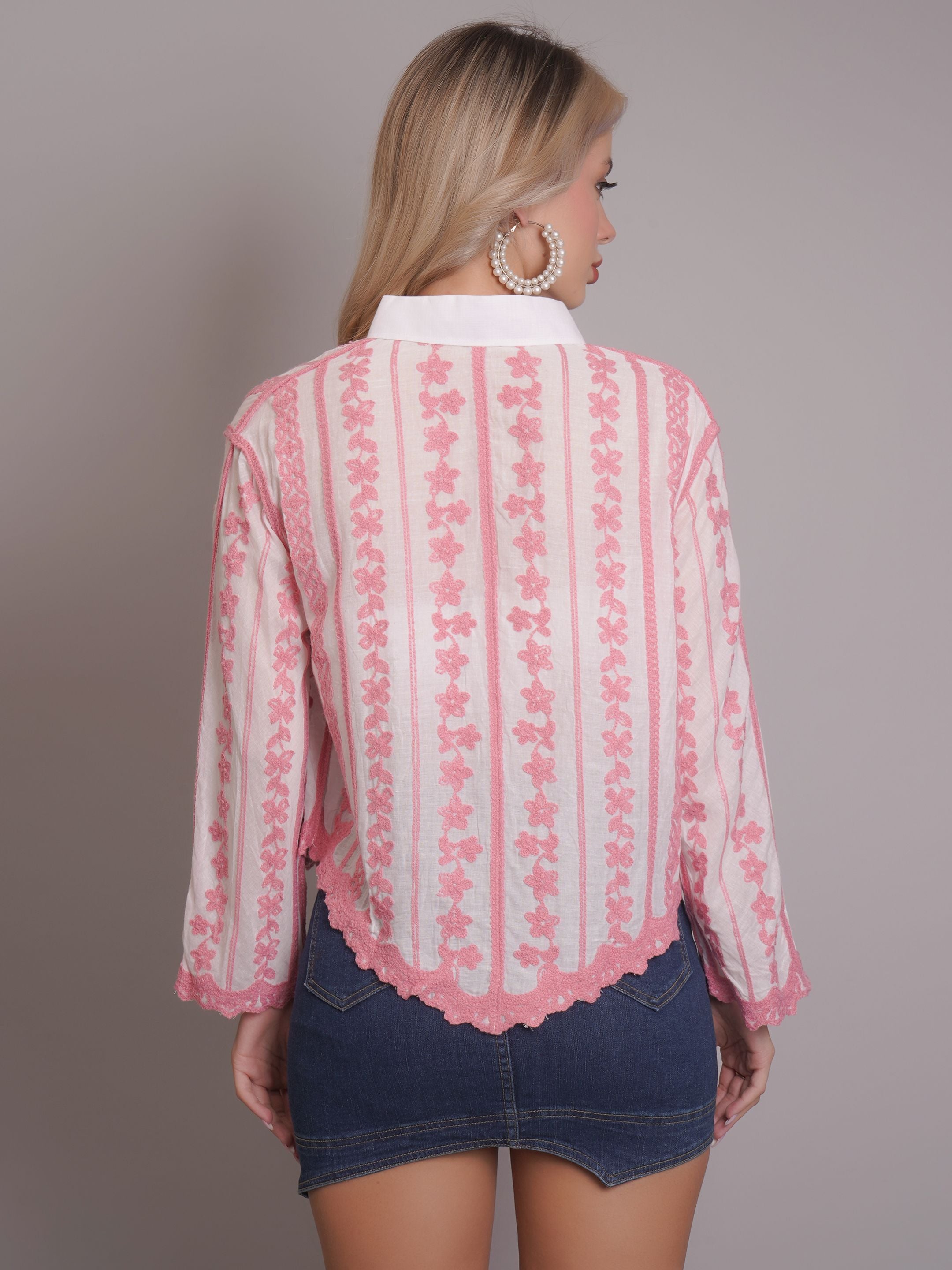 Chain Stitch Embroidered Shirt