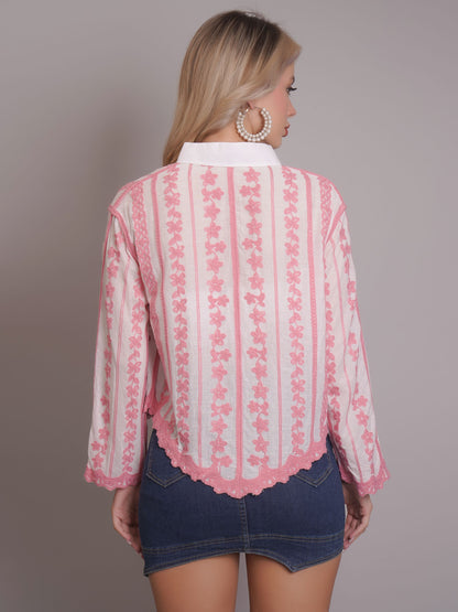 Chain Stitch Embroidered Shirt