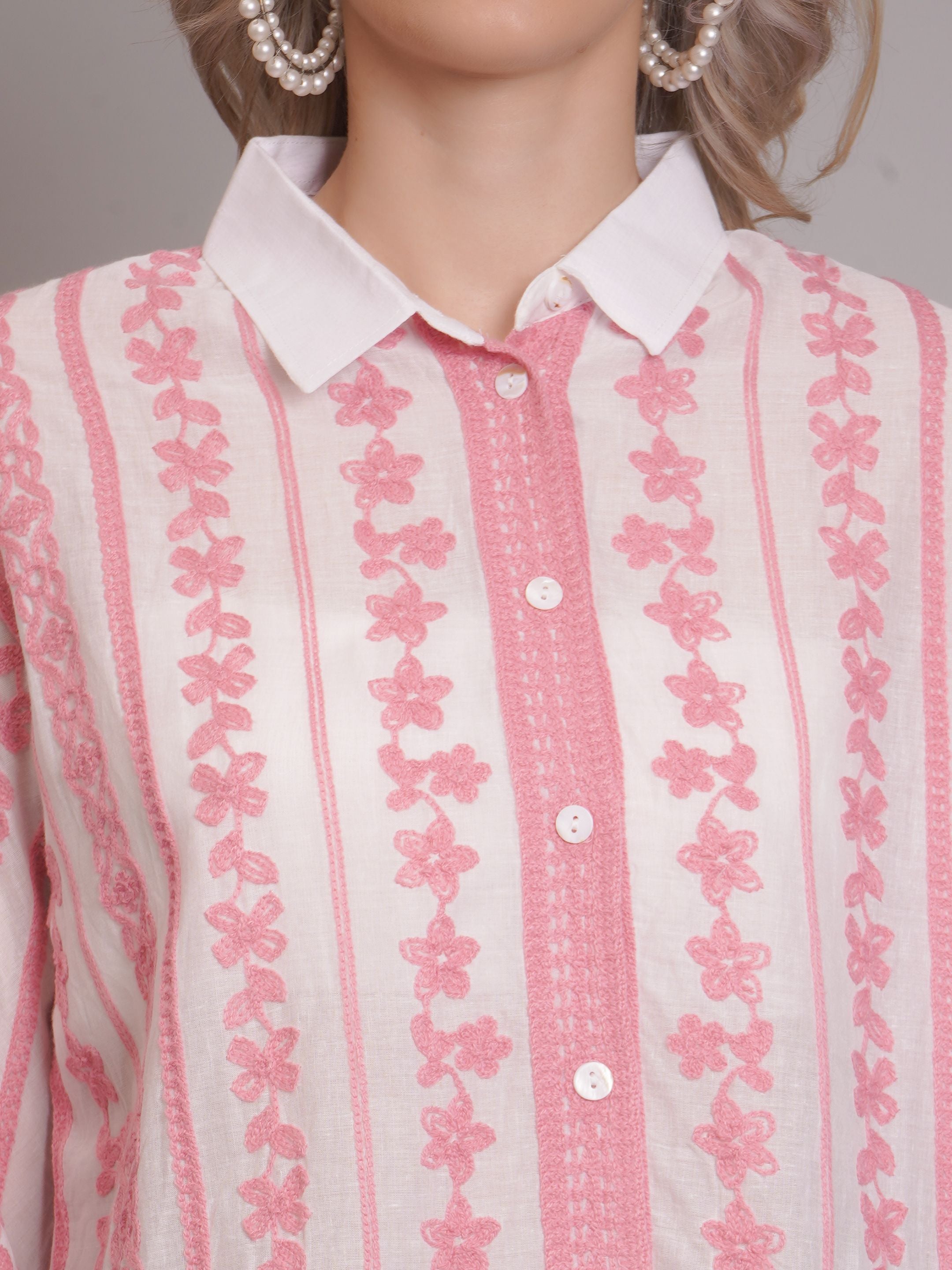 Chain Stitch Embroidered Shirt