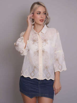 Chain Stitch Embroidered Shirt