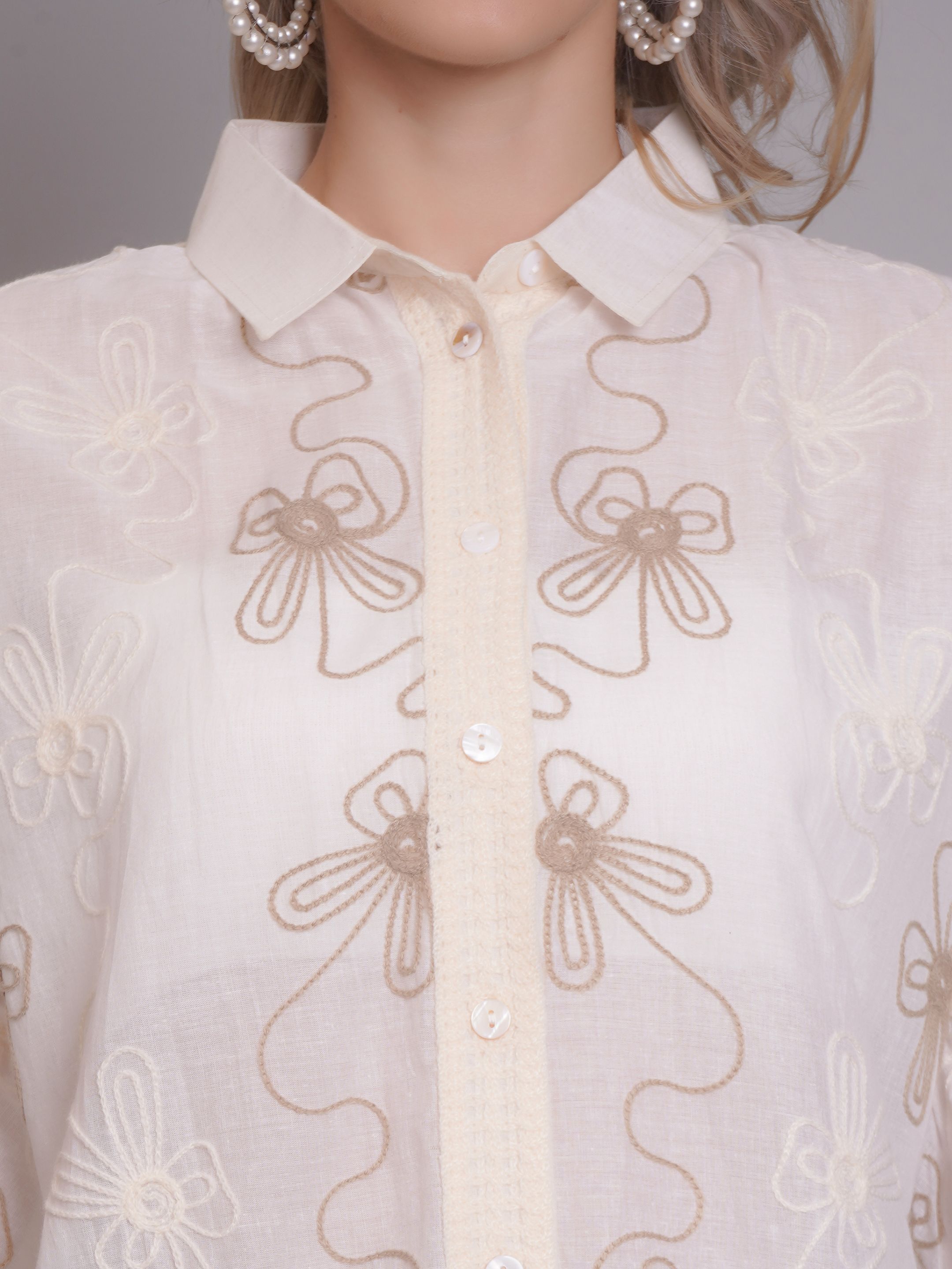 Chain Stitch Embroidered Shirt