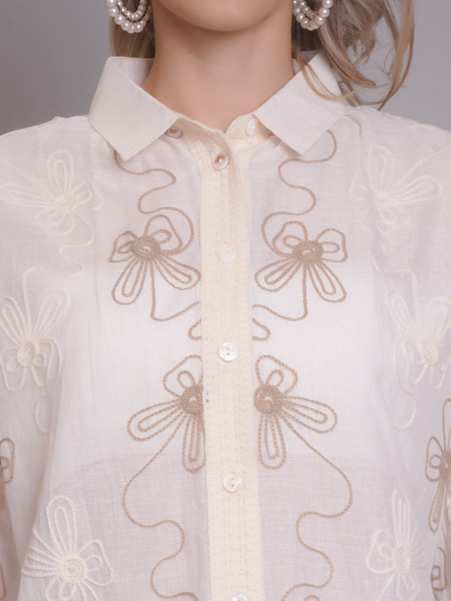 Chain Stitch Embroidered Shirt