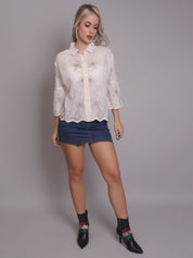 Chain Stitch Embroidered Shirt