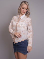 Chain Stitch Embroidered Shirt