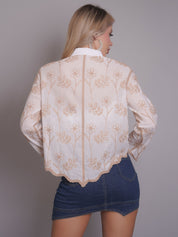 Chain Stitch Embroidered Shirt