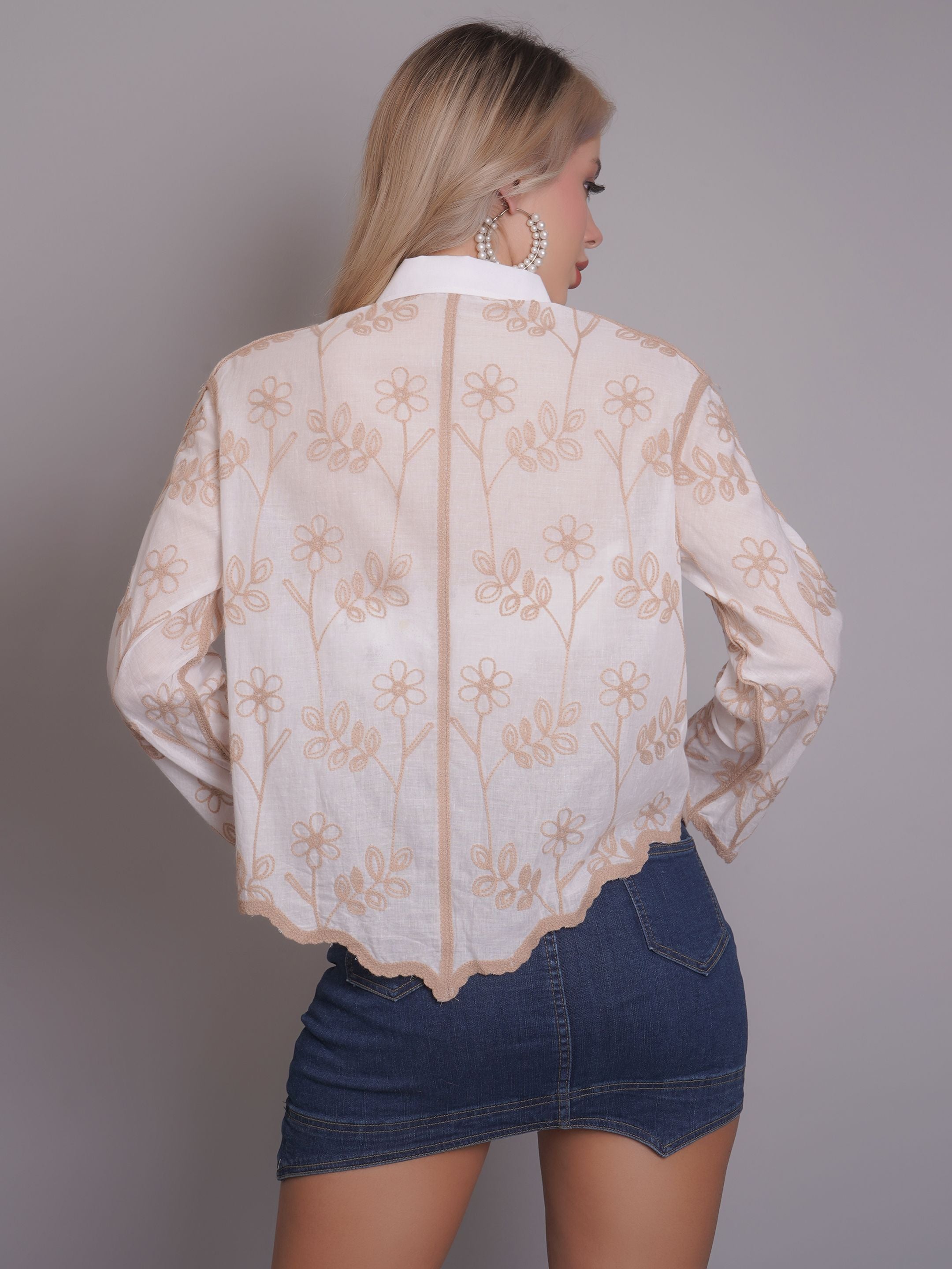 Chain Stitch Embroidered Shirt