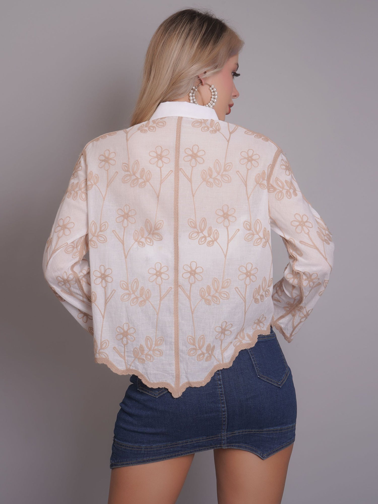 Chain Stitch Embroidered Shirt