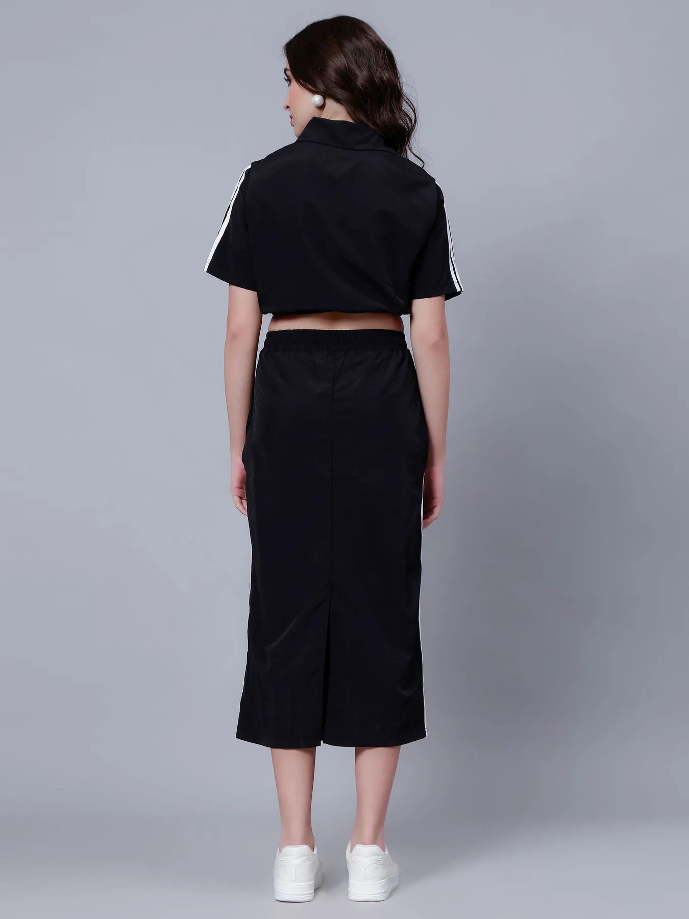 Sporty Crop Top and Skirt Set