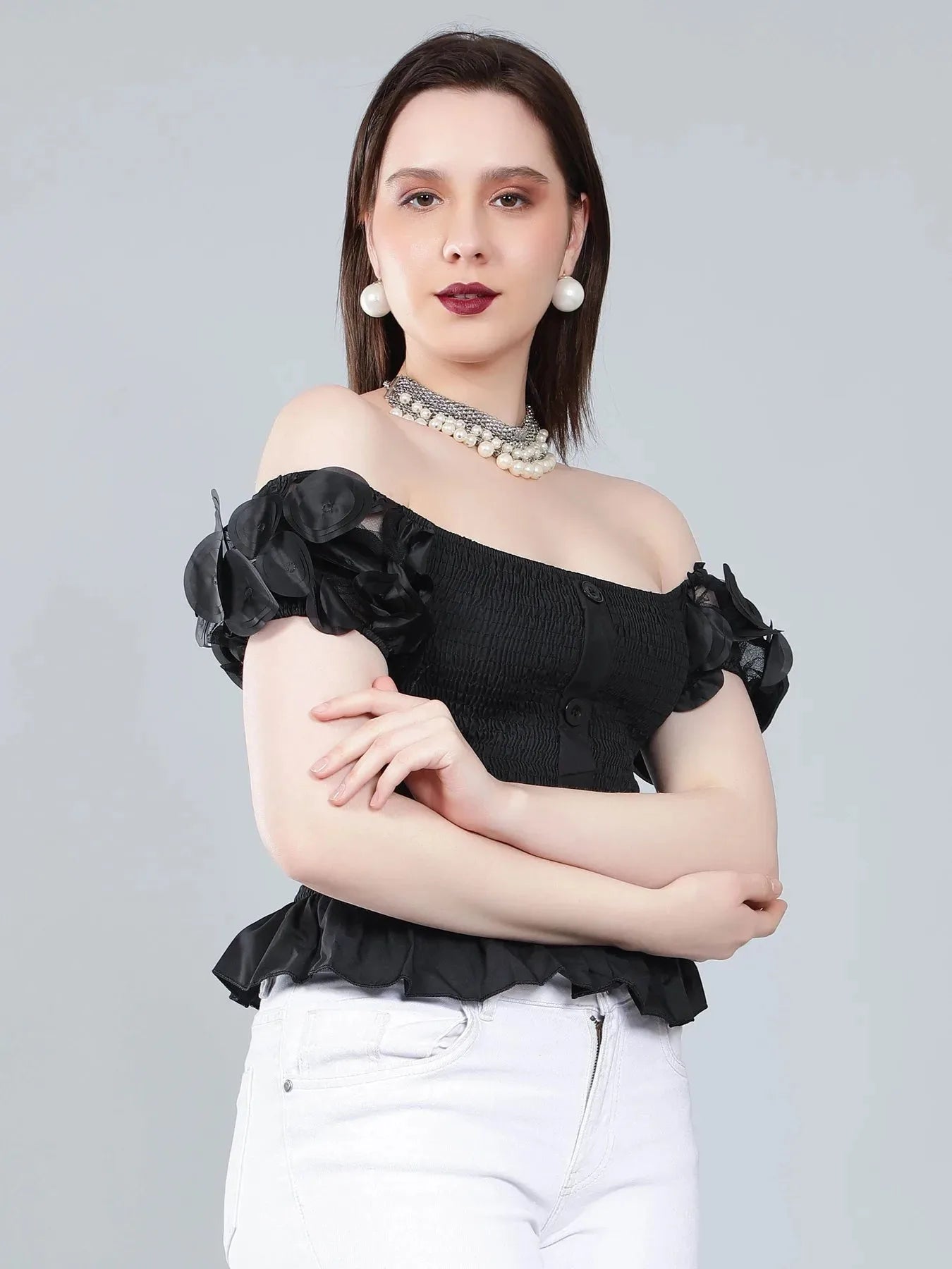 Puff Sleeve Bodycon Top