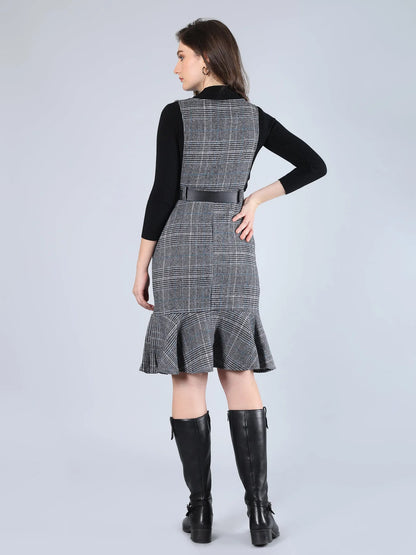 Plaid Winter Midi Dress