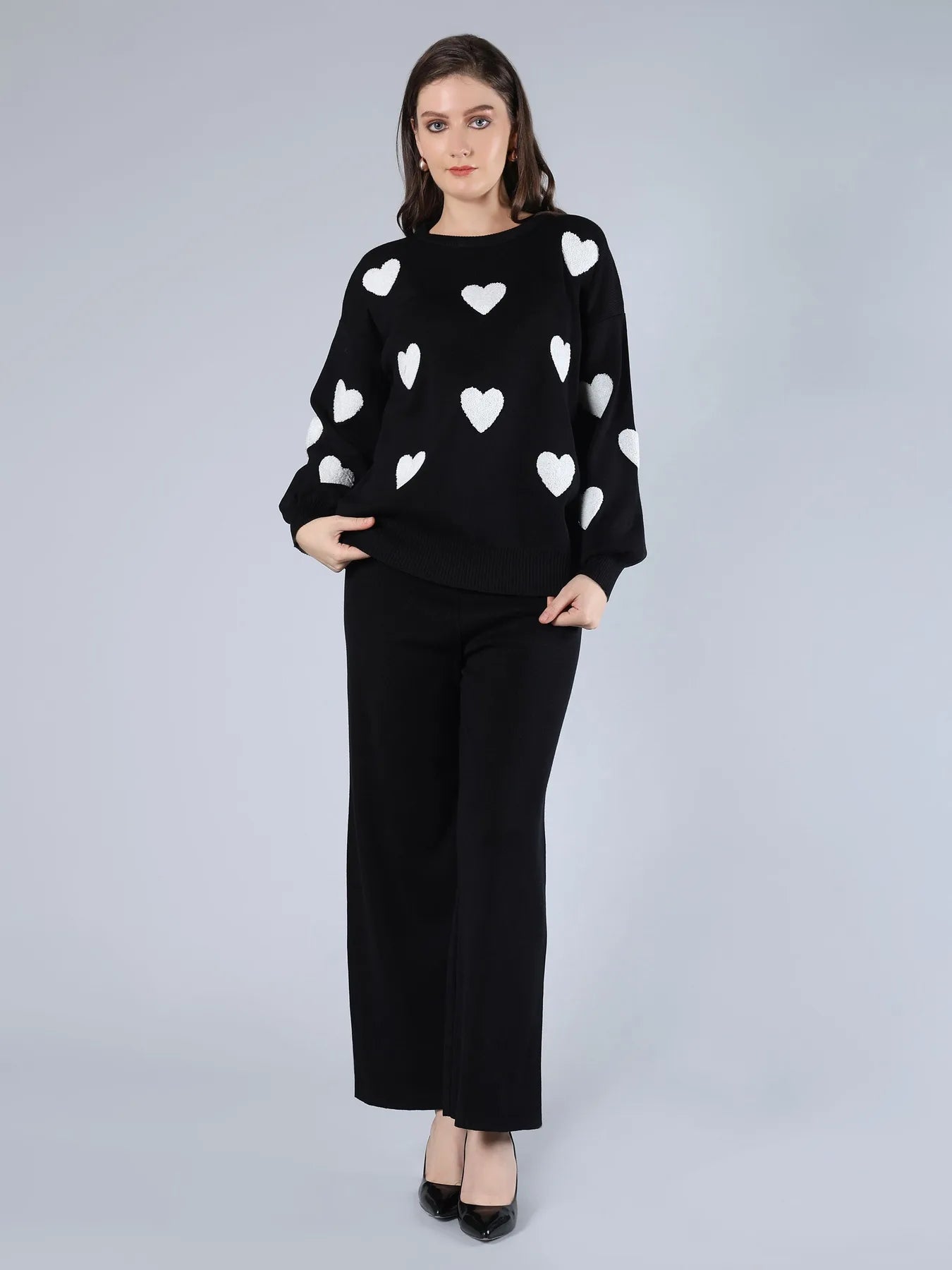 Heart Knitted Two Piece Set