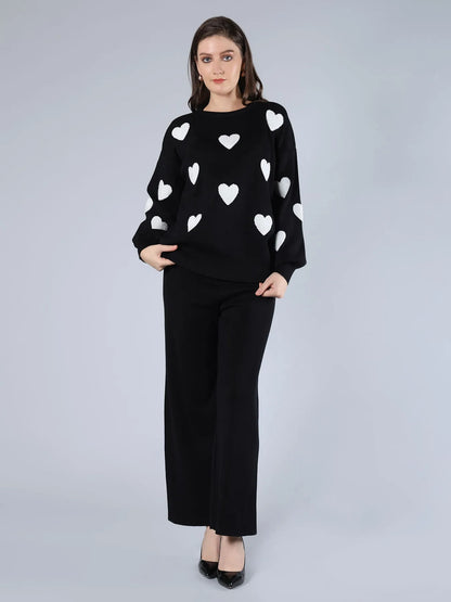 Heart Knitted Two Piece Set