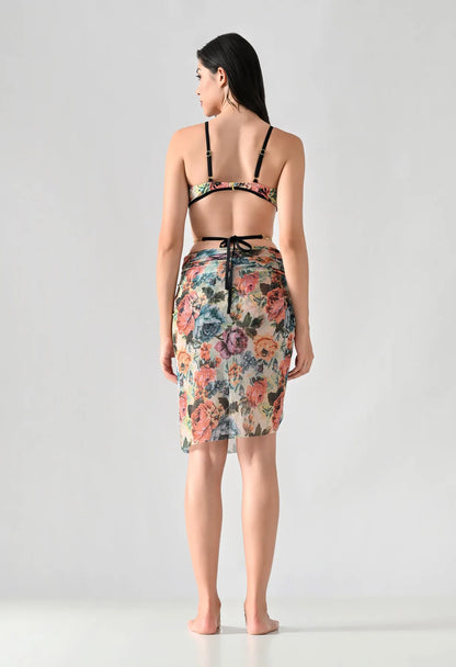 Corset-Style Monokini With Sarong