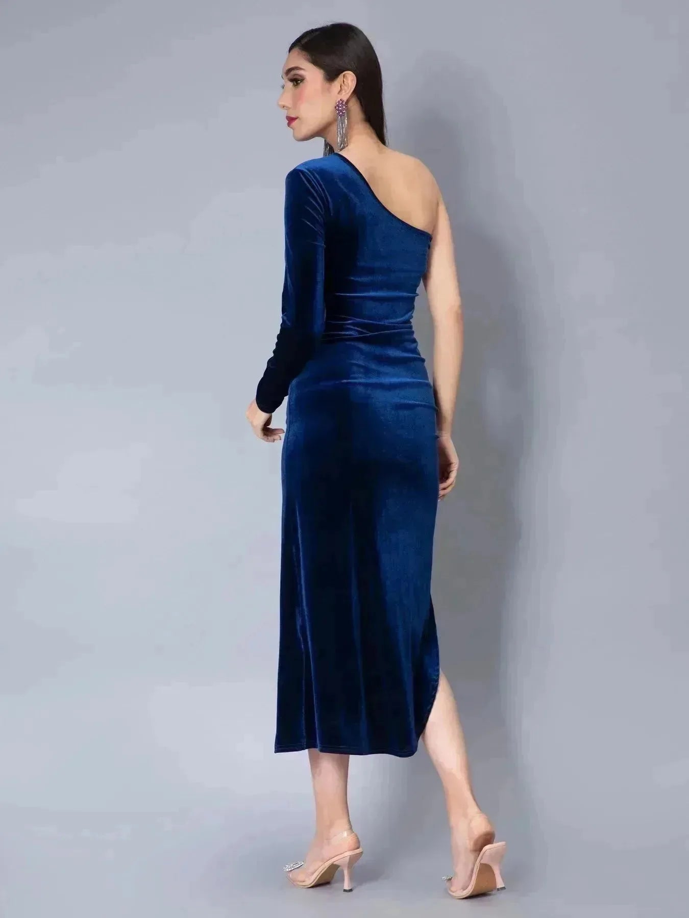Slit Velvet Cocktail Dress