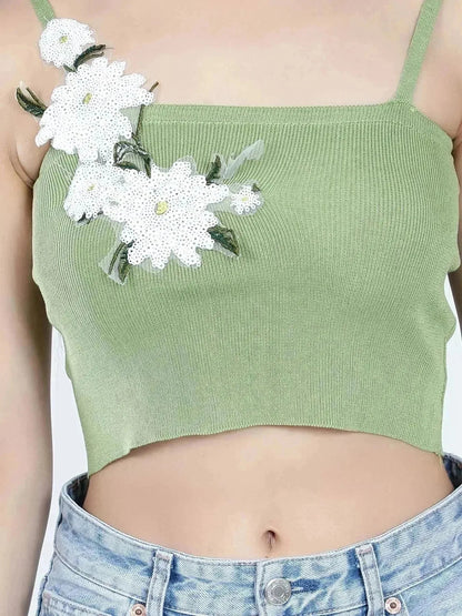 Floral Appliques Cami Top