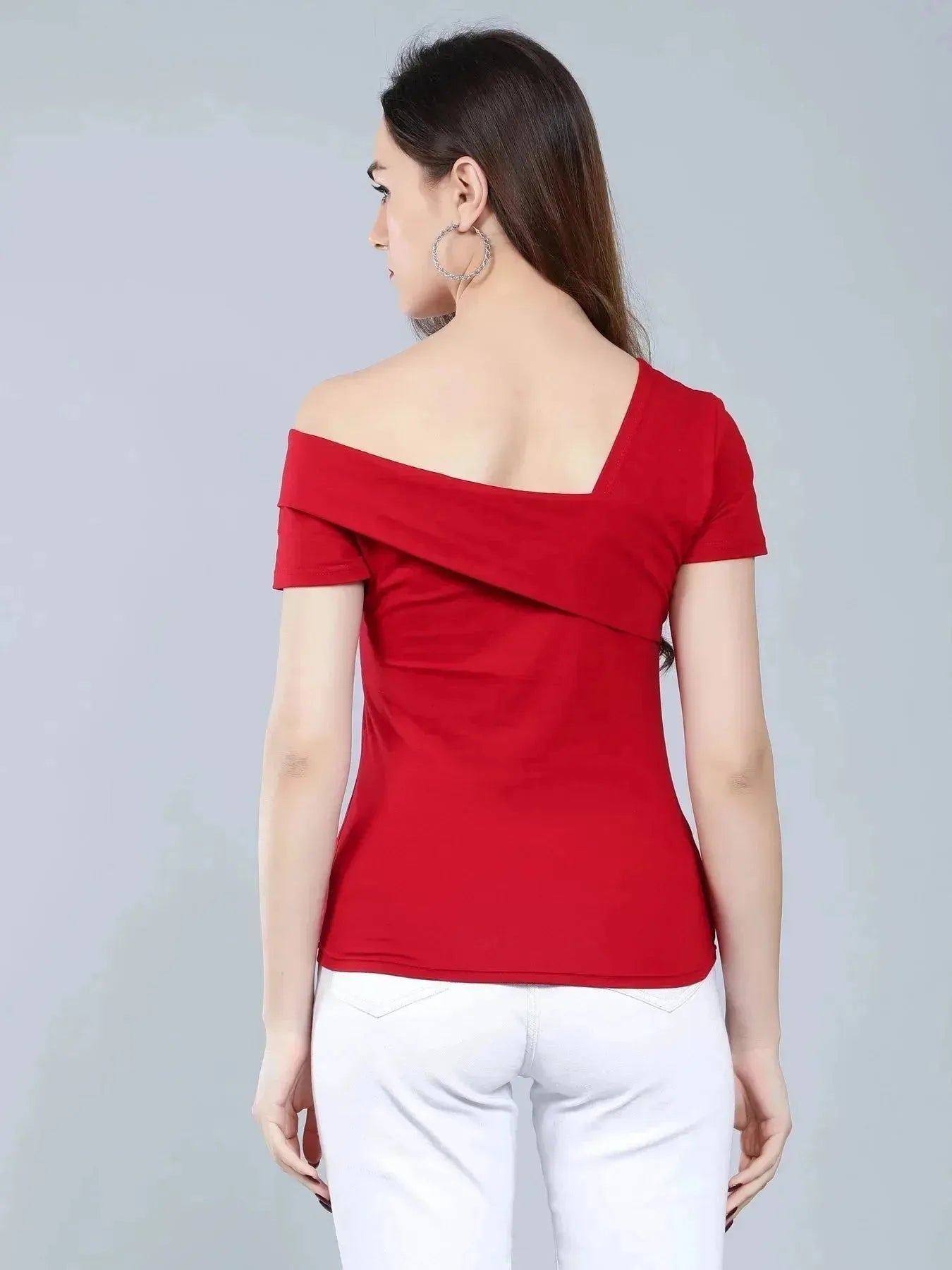 Asymmetric Neck T-Shirt